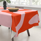 Retro Liquid Swirl Abstract 2 in Bold Orange and Pink Tablecloth Gallery Image 3