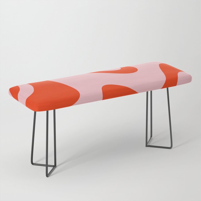 Retro Liquid Swirl Abstract 2 in Bold Orange and Pink Bench Gallery Image 1