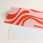 Retro Liquid Swirl Abstract 2 in Bold Orange and Pink Wrapping Paper Gallery Image 2