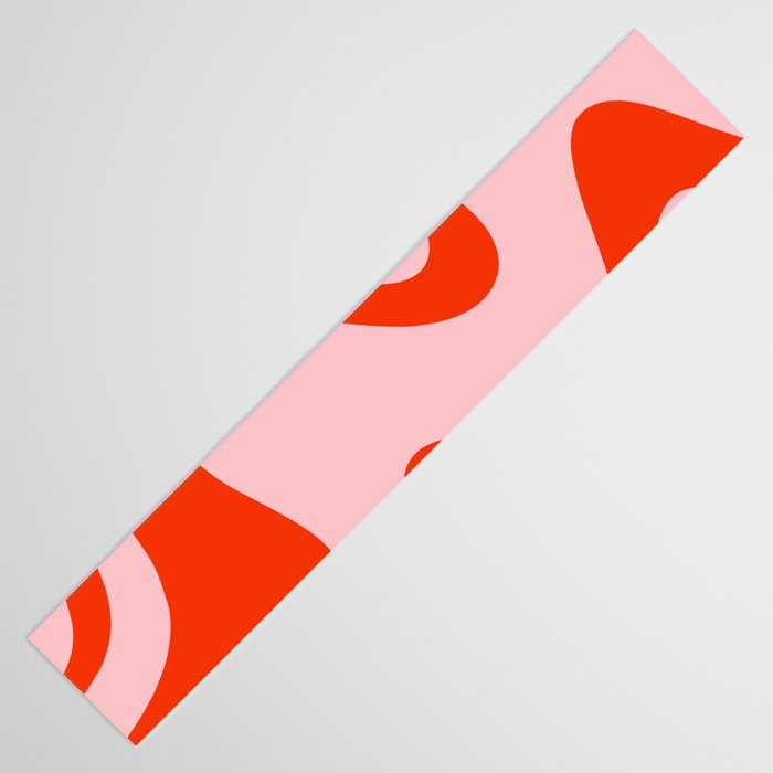 Retro Liquid Swirl Abstract 2 in Bold Orange and Pink Table Runner Gallery Image 3