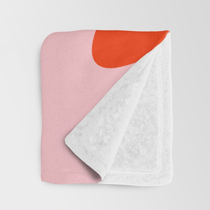 Retro Liquid Swirl Abstract 2 in Bold Orange and Pink Throw Blanket Gallery Image 3