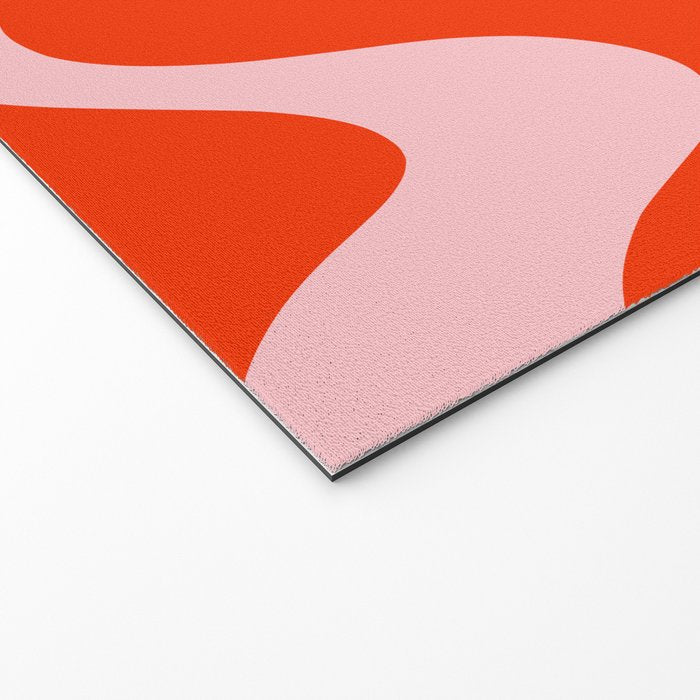 Retro Liquid Swirl Abstract 2 in Bold Orange and Pink Welcome Mat Gallery Image 2