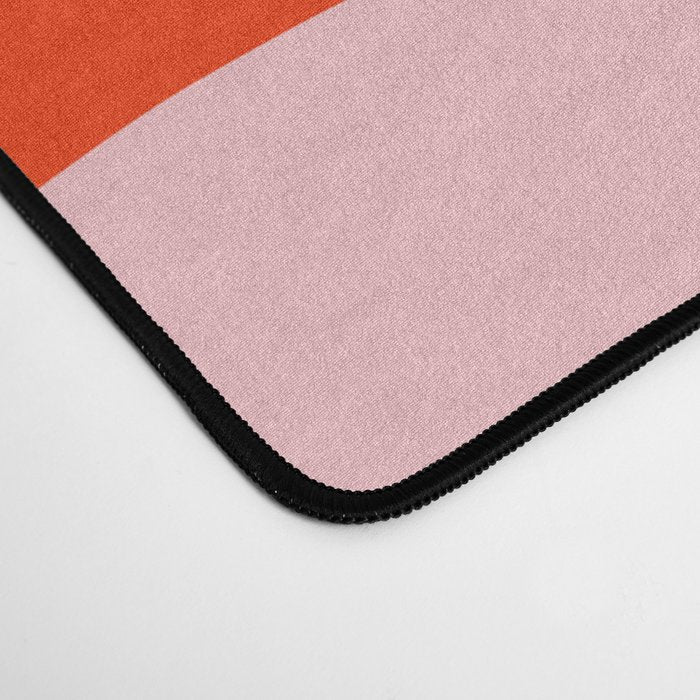Retro Liquid Swirl Abstract 2 in Bold Orange and Pink Desk Mat Gallery Image 4