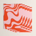 Retro Liquid Swirl Abstract 2 in Bold Orange and Pink Wrapping Paper Gallery Image 3