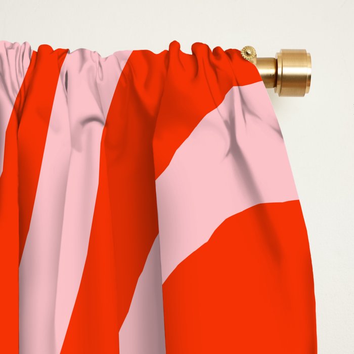 Retro Liquid Swirl Abstract 2 in Bold Orange and Pink Window Curtain Gallery Image 2