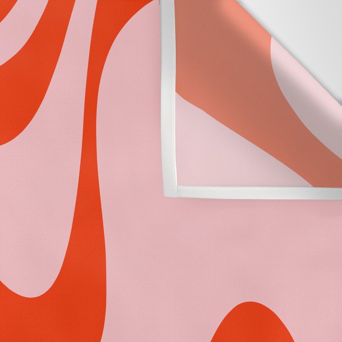 Retro Liquid Swirl Abstract 2 in Bold Orange and Pink Wall Tapestry Gallery Image 3