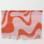 Retro Liquid Swirl Abstract 2 in Bold Orange and Pink Wall Hanging Gallery Image 1