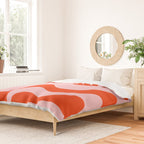 Retro Liquid Swirl Abstract 2 in Bold Orange and Pink Duvet Cover Gallery Image 2