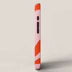 Retro Liquid Swirl Abstract 2 in Bold Orange and Pink iPhone Case Gallery Image 2