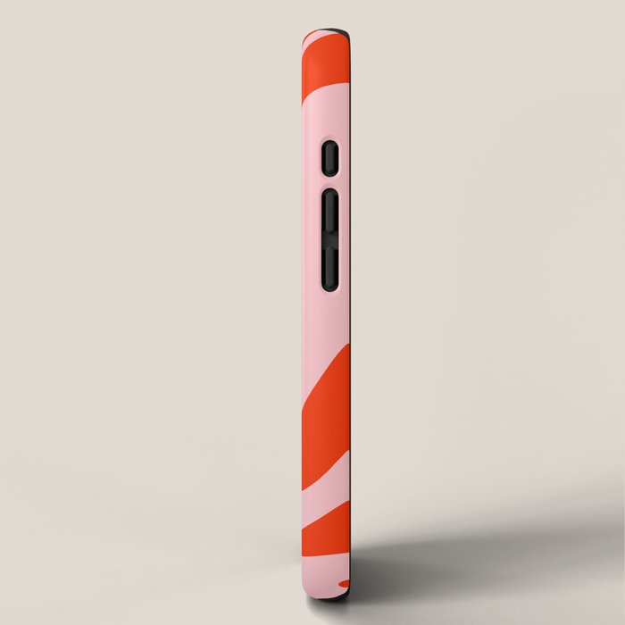 Retro Liquid Swirl Abstract 2 in Bold Orange and Pink iPhone Case Gallery Image 2