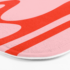 Retro Liquid Swirl Abstract 2 in Bold Orange and Pink Bath Mat Gallery Image 3