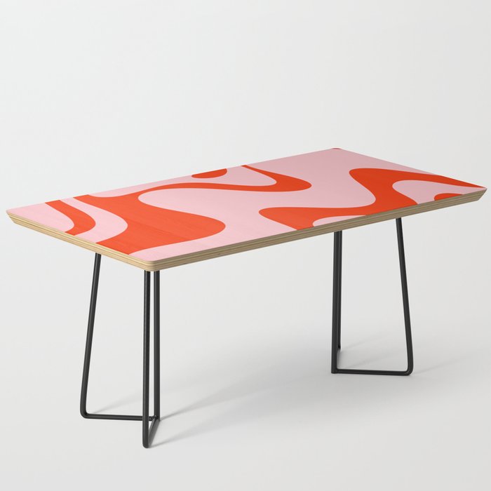 Retro Liquid Swirl Abstract 2 in Bold Orange and Pink Coffee Table Gallery Image 1