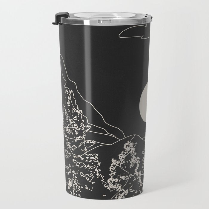Mountain Trees Dark Travel Mug Gallery Image 3