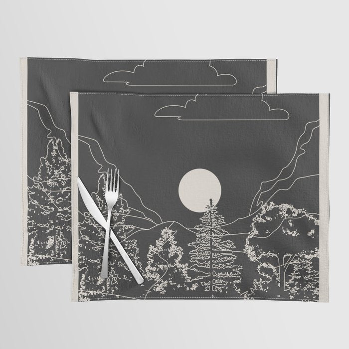Mountain Trees Dark Placemat Gallery Image 1
