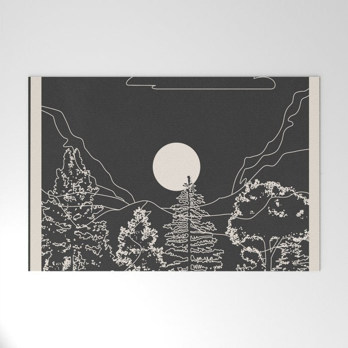 Mountain Trees Dark Welcome Mat Gallery Image 1