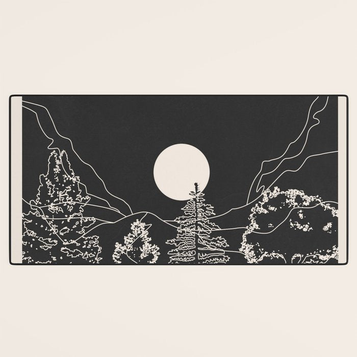 Mountain Trees Dark Desk Mat Gallery Image 3