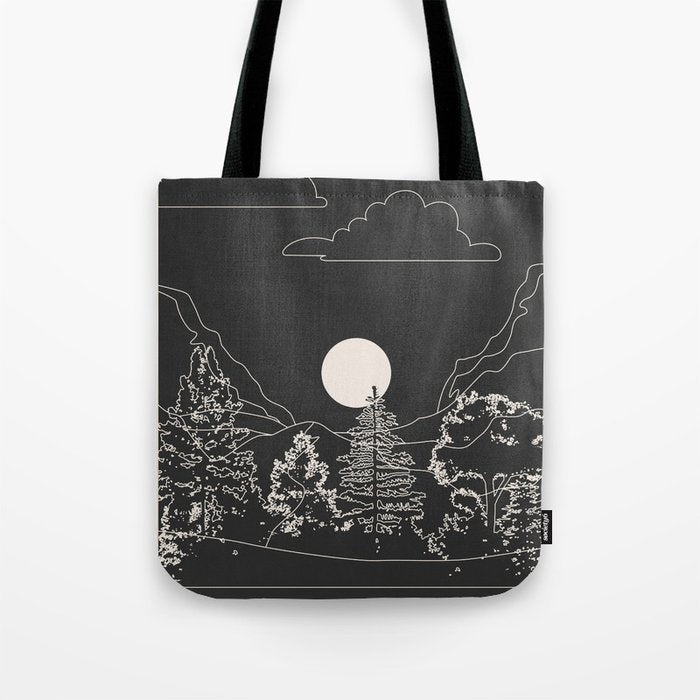 Mountain Trees Dark Tote Bag Gallery Image 1