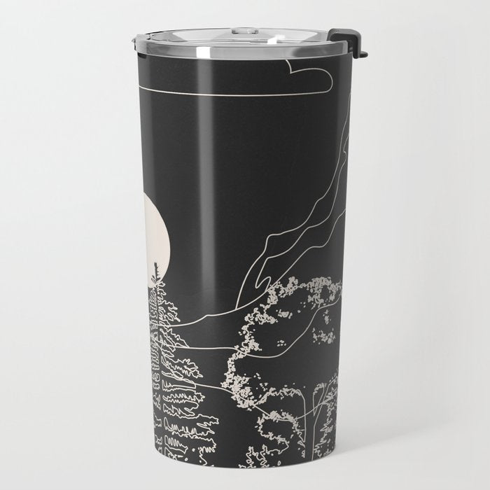 Mountain Trees Dark Travel Mug Gallery Image 2
