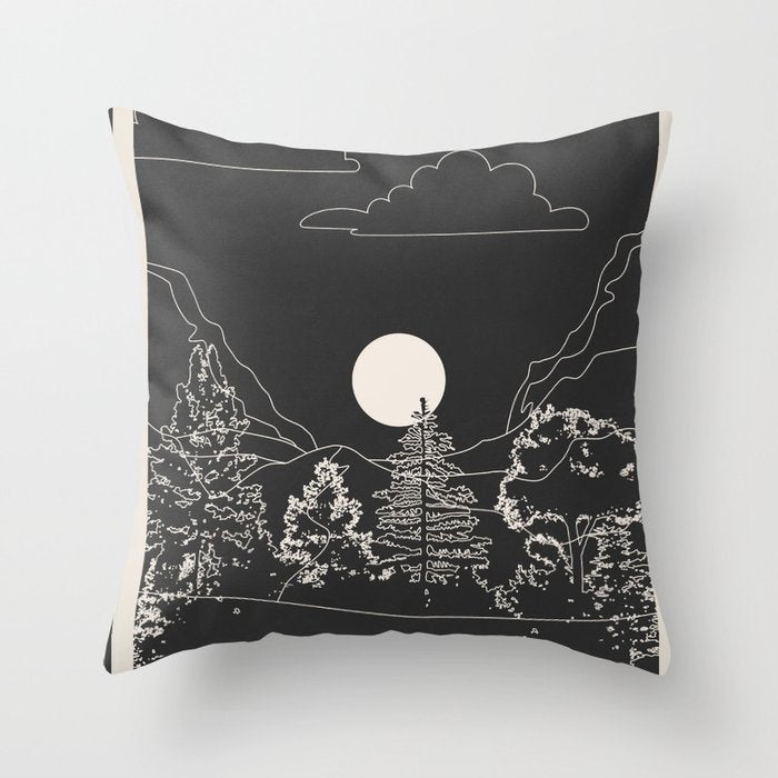 Mountain Trees Dark Throw Pillow Gallery Image 6