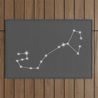 Scorpio Zodiac Star Constellation Line Art Grey Outdoor Rug Gallery Image 1