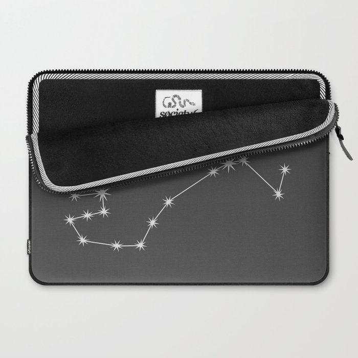 Scorpio Zodiac Star Constellation Line Art Grey Laptop Sleeve Gallery Image 2