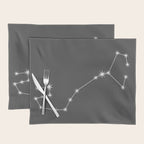 Scorpio Zodiac Star Constellation Line Art Grey Placemat Gallery Image 1
