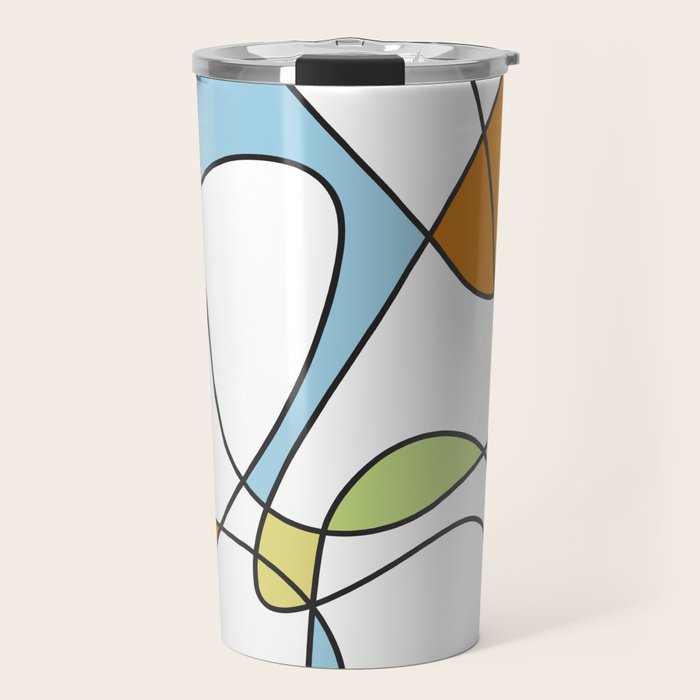 Mid Century Modern Abstract Design Travel Mug Gallery Image 1