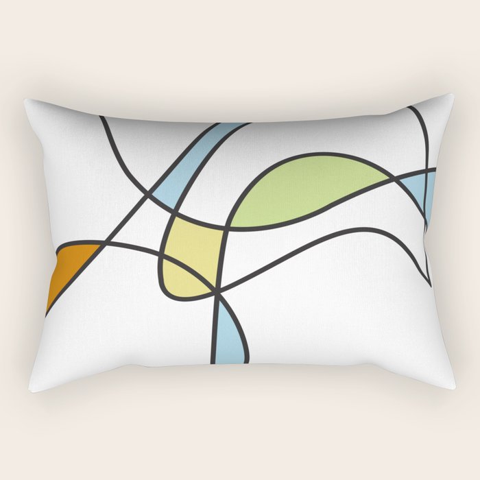 Mid Century Modern Abstract Design Rectangular Pillow Gallery Image 1