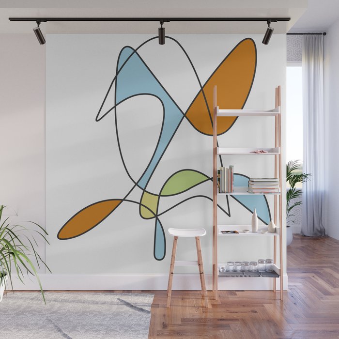 Mid Century Modern Abstract Design Wall Mural Gallery Image 1