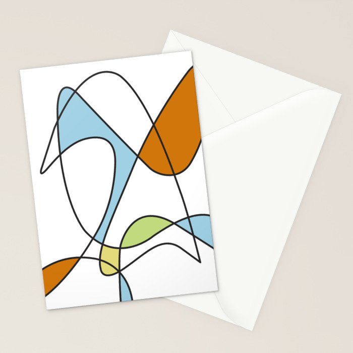Mid Century Modern Abstract Design Stationery Card Gallery Image 2