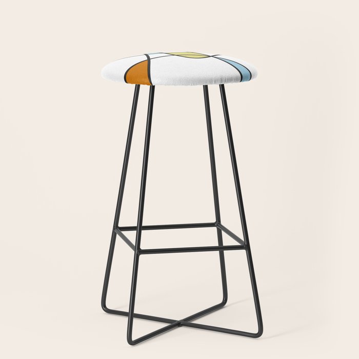 Mid Century Modern Abstract Design Stool Gallery Image 1