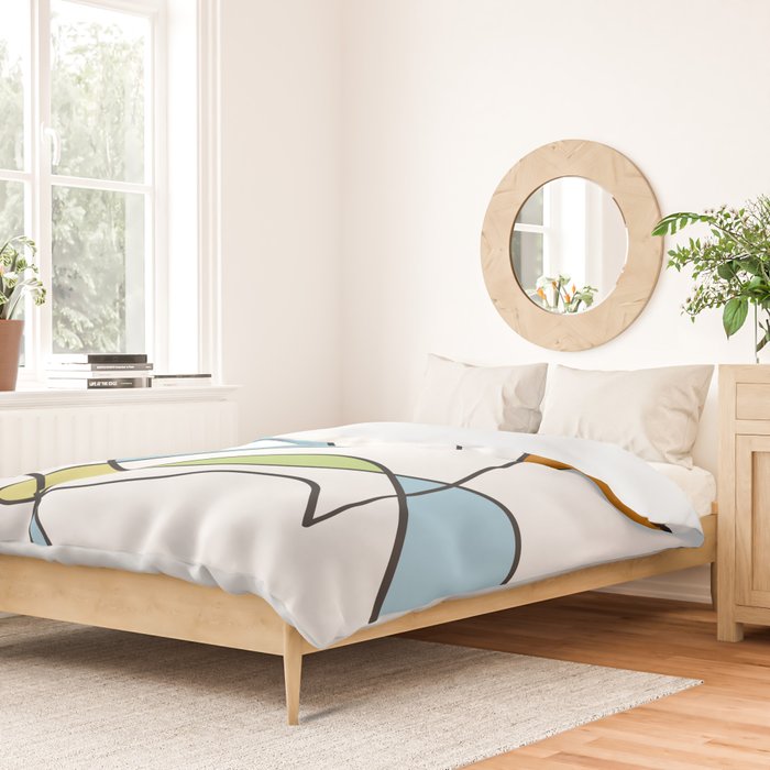 Mid Century Modern Abstract Design Duvet Cover Gallery Image 2