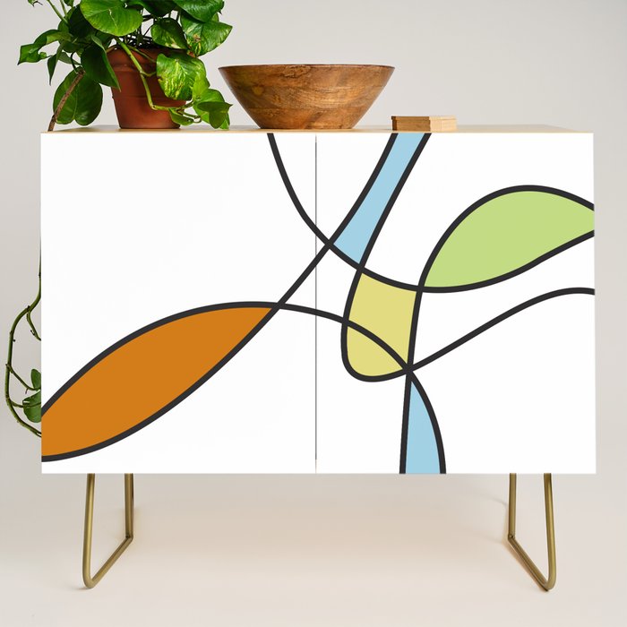 Mid Century Modern Abstract Design Credenza Gallery Image 1