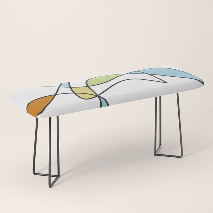 Mid Century Modern Abstract Design Bench Gallery Image 1