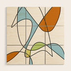 Mid Century Modern Abstract Design Wood Wall Art Gallery Image 1