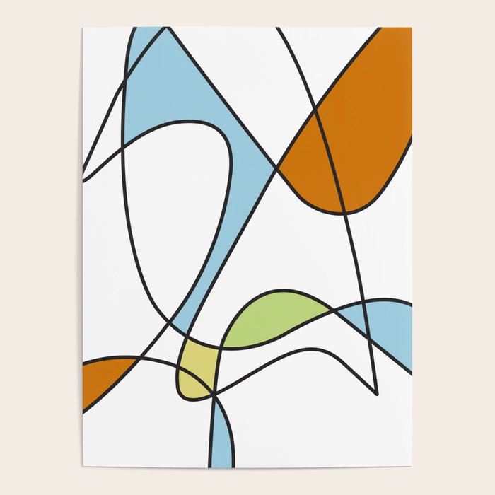 Mid Century Modern Abstract Design Poster Gallery Image 1