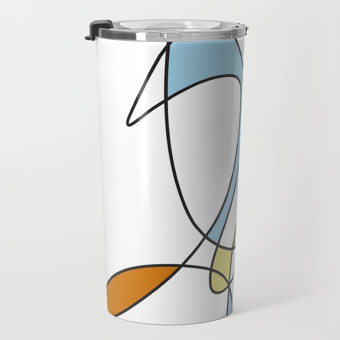 Mid Century Modern Abstract Design Travel Mug Gallery Image 3