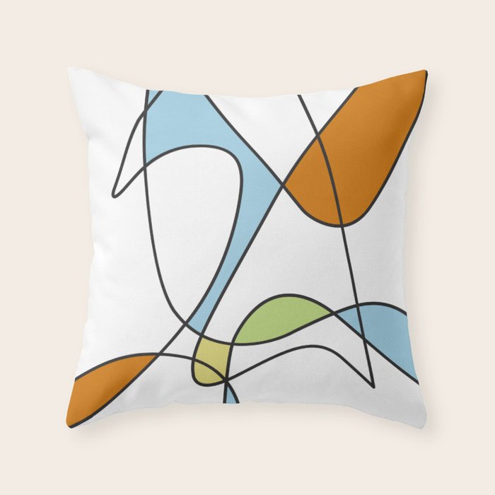 Mid Century Modern Abstract Design Throw Pillow Gallery Image 1