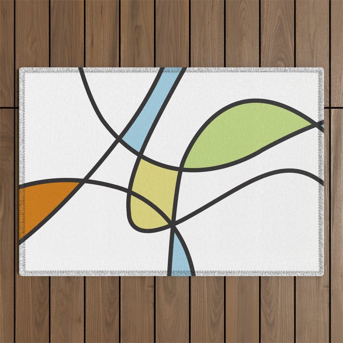 Mid Century Modern Abstract Design Outdoor Rug Gallery Image 1