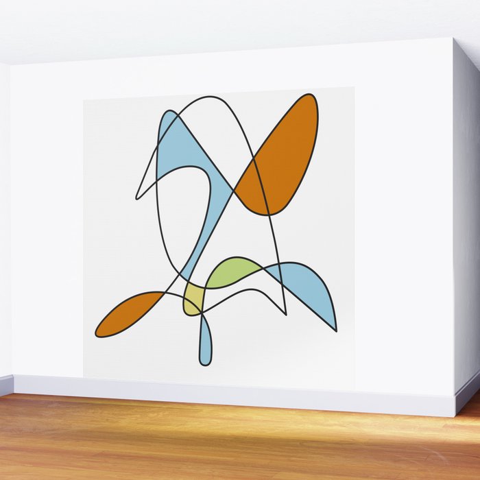Mid Century Modern Abstract Design Wall Mural Gallery Image 2