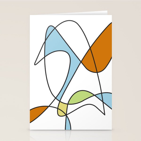 Mid Century Modern Abstract Design Stationery Card Gallery Image 2
