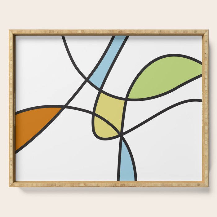 Mid Century Modern Abstract Design Serving Tray Gallery Image 1