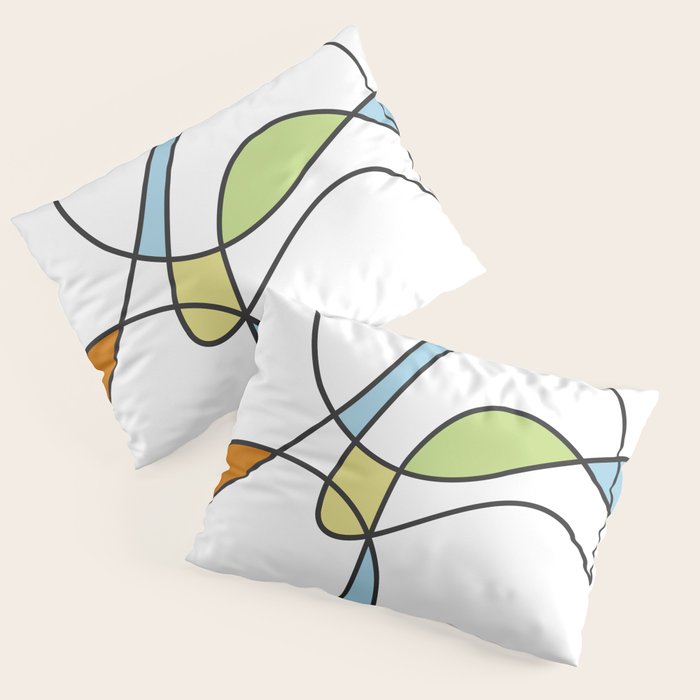 Mid Century Modern Abstract Design Pillow Sham Gallery Image 3
