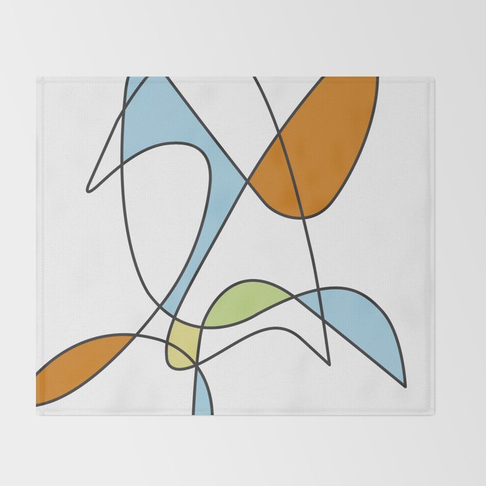 Mid Century Modern Abstract Design Throw Blanket Gallery Image 2