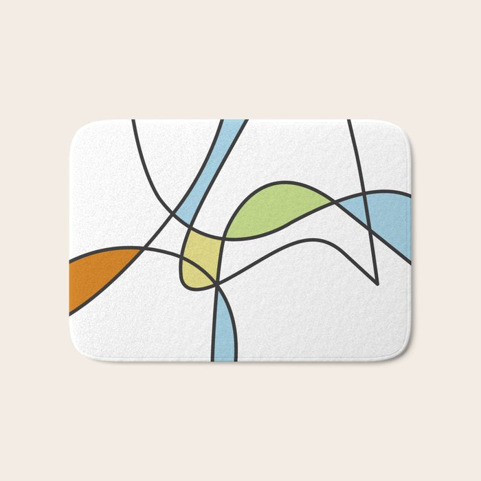 Mid Century Modern Abstract Design Bath Mat Gallery Image 1