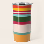 Vintage Striped Beach Pattern Travel Mug Gallery Image 1
