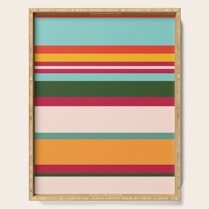 Vintage Striped Beach Pattern Serving Tray Gallery Image 1