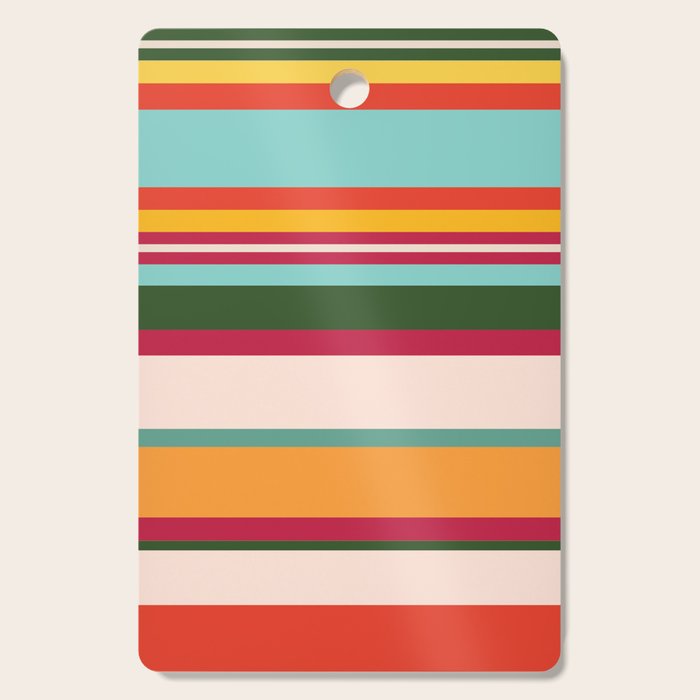 Vintage Striped Beach Pattern Cutting Board Gallery Image 1