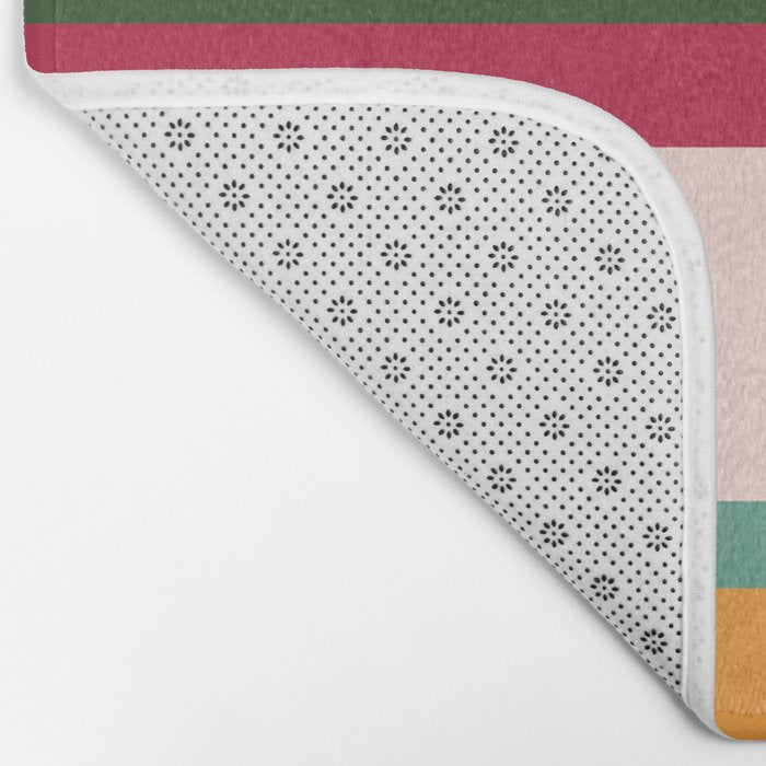 Vintage Striped Beach Pattern Bath Mat Gallery Image 2