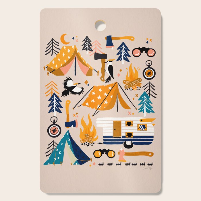 Camping Kit - Orange & Blue Cutting Board Gallery Image 1